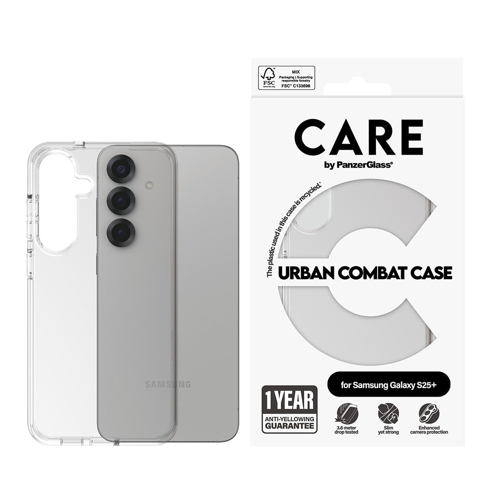 Hoes voor Samsung Galaxy S25+ S936, PanzerGlass, Care Urban Combat, Transparant