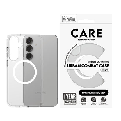 Hoes voor Samsung Galaxy S25+ S936, PanzerGlass, Care Urban Combat, Transparant Wit