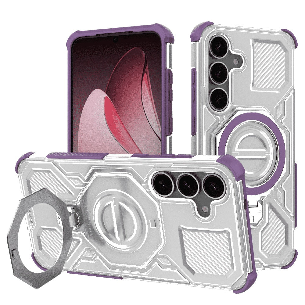 Hoes voor Samsung Galaxy S25+ S936, Techsuit, Carbon Shield Pro, Paars