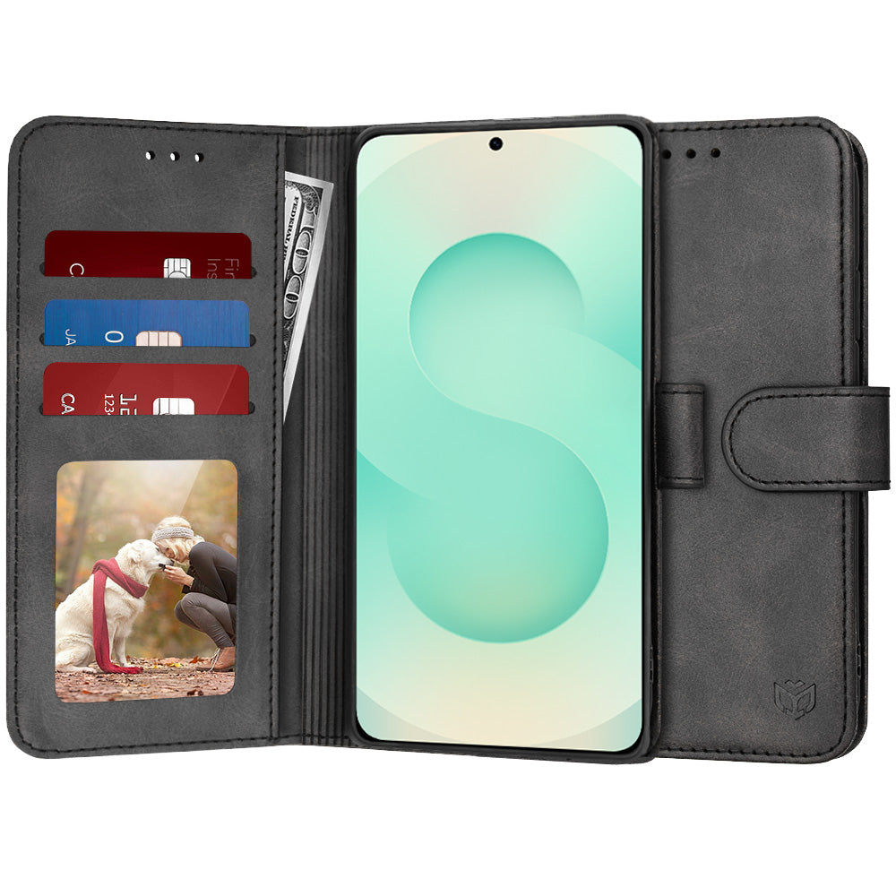 Hoes voor Samsung Galaxy S25+ S936, Techsuit, Diary Book, Zwart