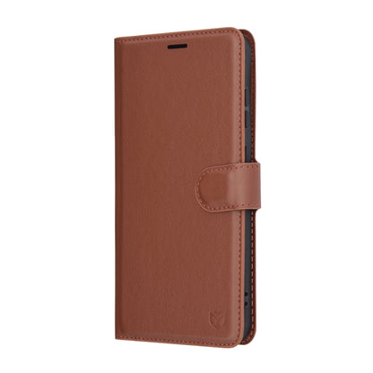 Hoes voor Samsung Galaxy S25+ S936, Techsuit, Leather Folio, Bruin