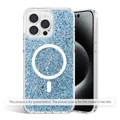 Hoes voor Samsung Galaxy S25+ S936, Techsuit, Sparkly Glitter, Blauw