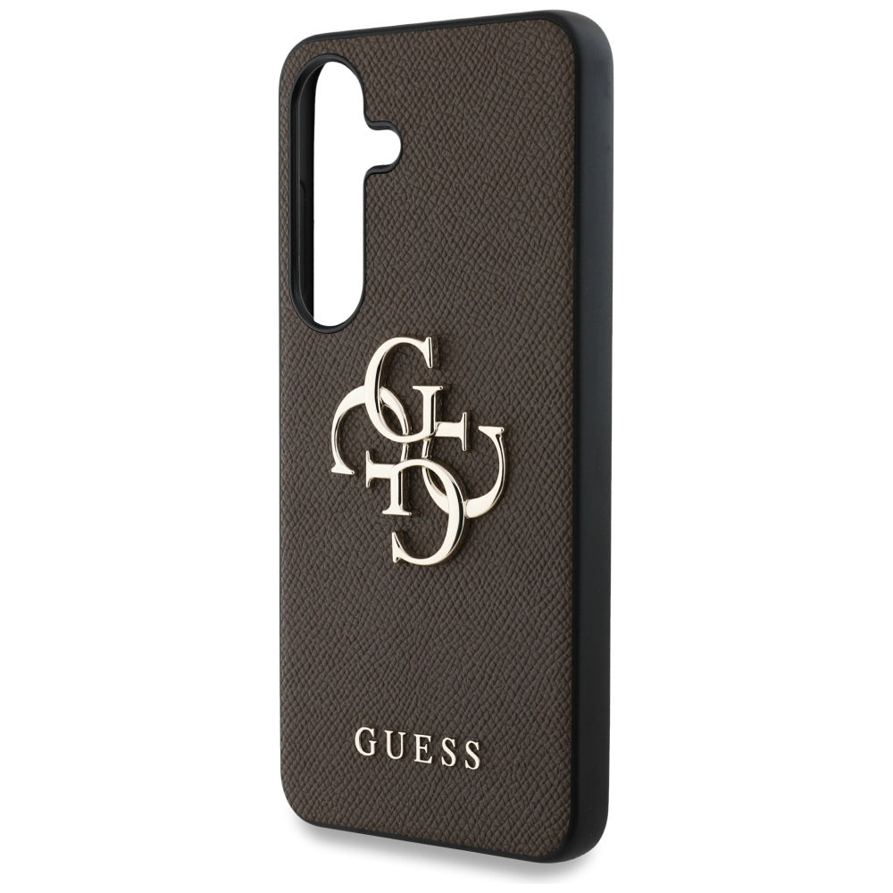 Hoes voor Samsung Galaxy S25 S931, Guess, 4G Grained Big and Classic Logo, Bruin
