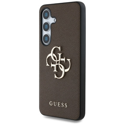 Hoes voor Samsung Galaxy S25 S931, Guess, 4G Grained Big and Classic Logo, Bruin
