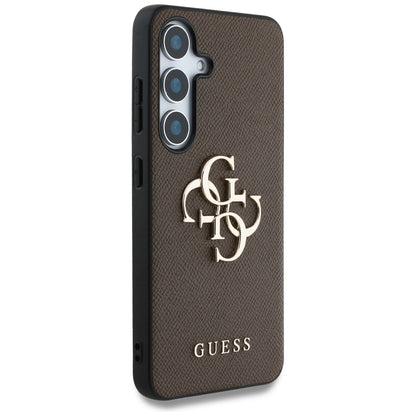 Hoes voor Samsung Galaxy S25 S931, Guess, 4G Grained Big and Classic Logo, Bruin