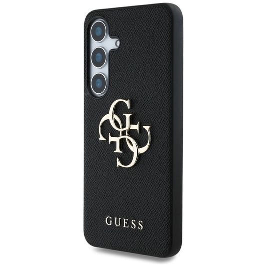 Hoes voor Samsung Galaxy S25 S931, Guess, 4G Grained Big and Classic Logo, Zwart