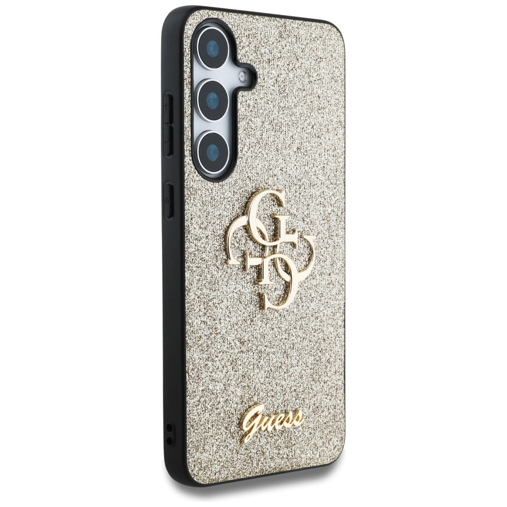 Hoesje voor Samsung Galaxy S25 S931, Guess, Glitter Big 4G Script, Goud