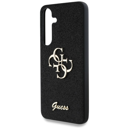 Hoes voor Samsung Galaxy S25 S931, Guess, Glitter Big 4G Script, Zwart
