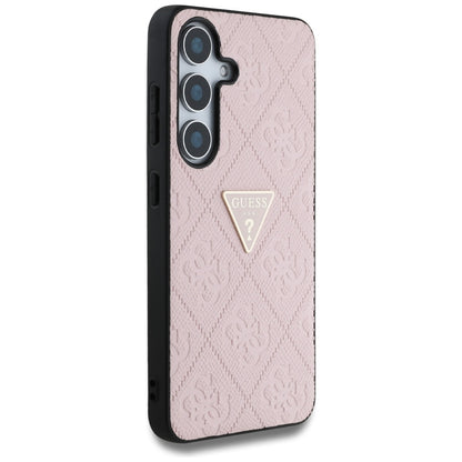 Hoes voor Samsung Galaxy S25 S931, Guess, Grained Hot Stamp 4G Triangle, Roze