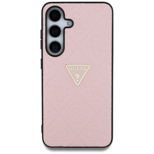Hoes voor Samsung Galaxy S25 S931, Guess, Grained Hot Stamp 4G Triangle, Roze