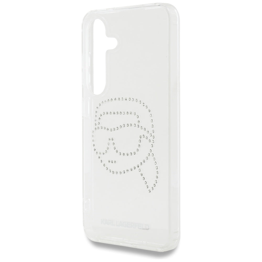 Hoes voor Samsung Galaxy S25 S931, Karl Lagerfeld, IML Rhinestones Karl's Head, Transparant