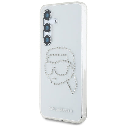 Hoes voor Samsung Galaxy S25 S931, Karl Lagerfeld, IML Rhinestones Karl's Head, Transparant