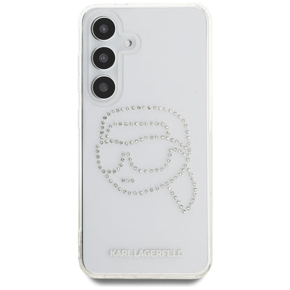 Hoes voor Samsung Galaxy S25 S931, Karl Lagerfeld, IML Rhinestones Karl's Head, Transparant