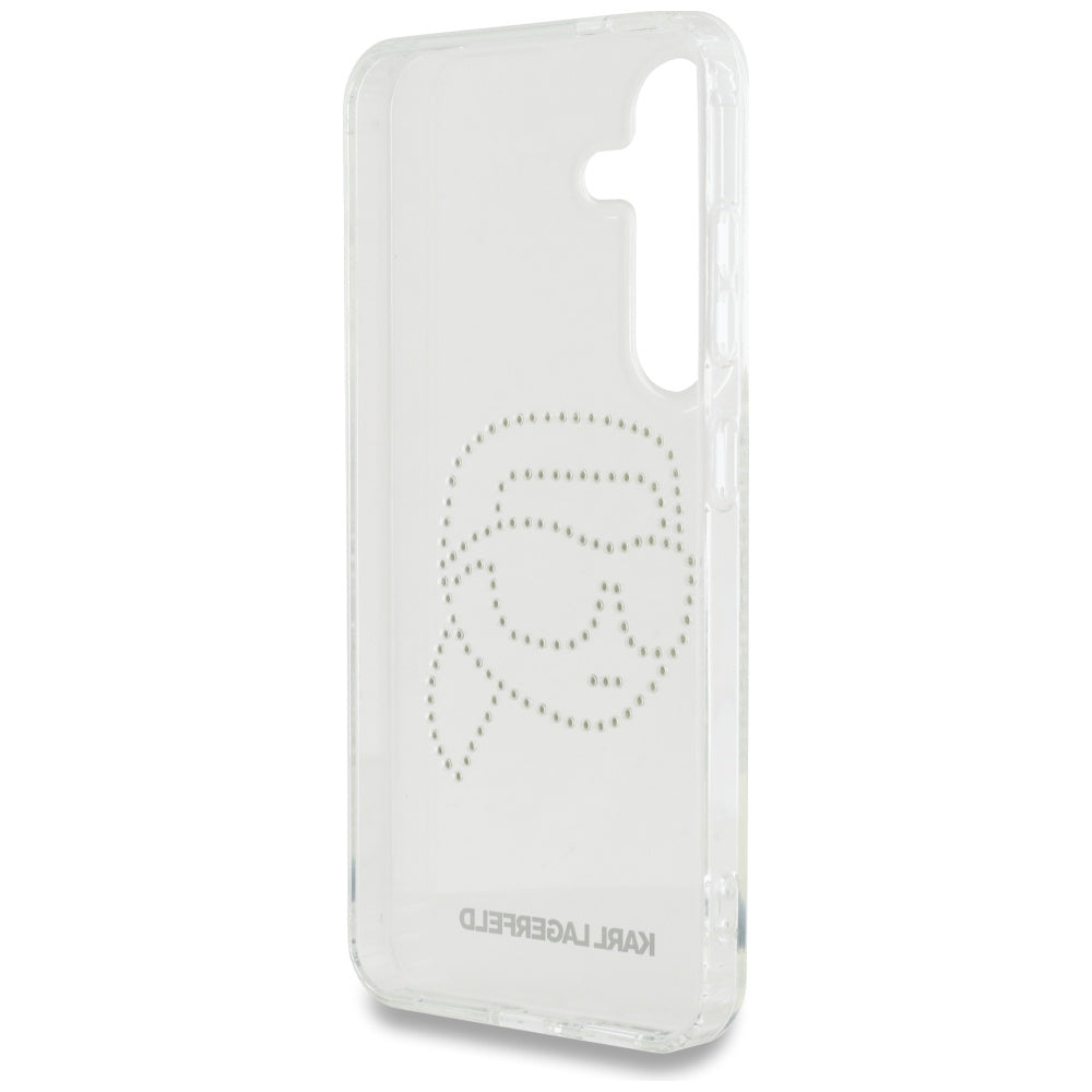 Hoes voor Samsung Galaxy S25 S931, Karl Lagerfeld, IML Rhinestones Karl's Head, Transparant