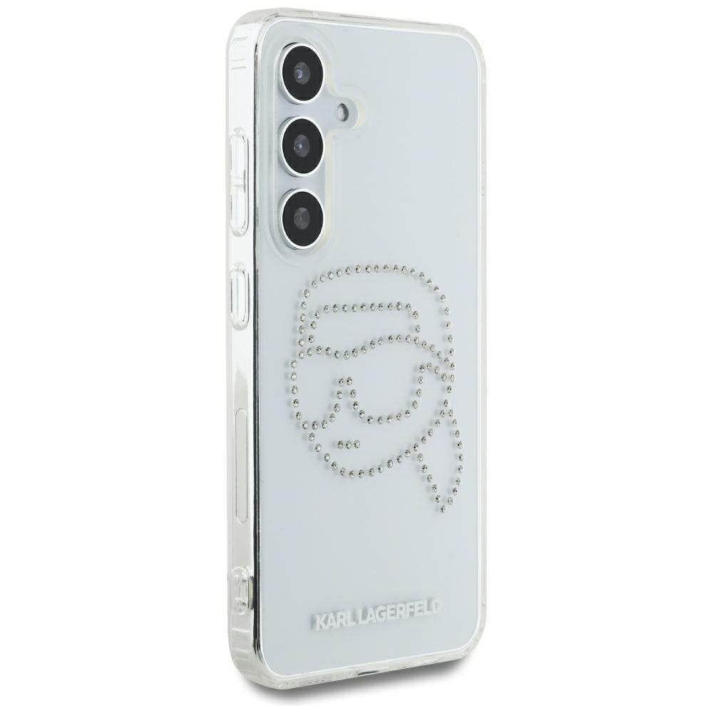 Hoes voor Samsung Galaxy S25 S931, Karl Lagerfeld, IML Rhinestones Karl's Head, Transparant