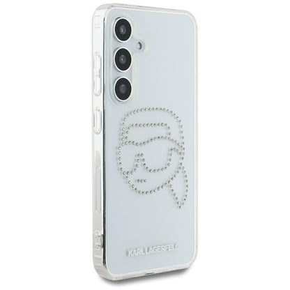 Hoes voor Samsung Galaxy S25 S931, Karl Lagerfeld, IML Rhinestones Karl's Head, Transparant