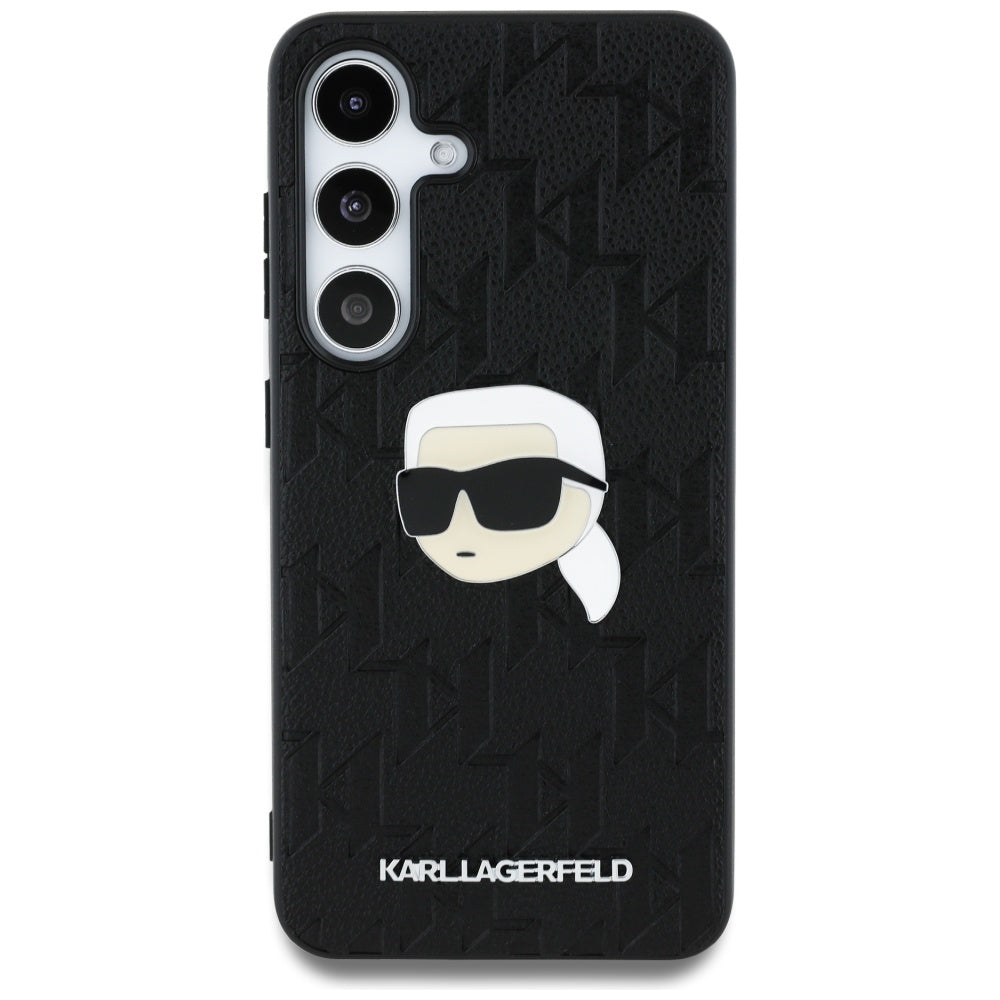 Hoes voor Samsung Galaxy S25 S931, Karl Lagerfeld, Monogram Karl's Head, Zwart