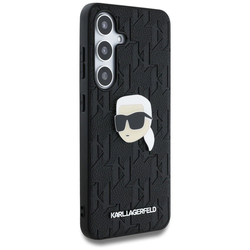 Hoes voor Samsung Galaxy S25 S931, Karl Lagerfeld, Monogram Karl's Head, Zwart