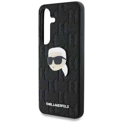 Hoes voor Samsung Galaxy S25 S931, Karl Lagerfeld, Monogram Karl's Head, Zwart