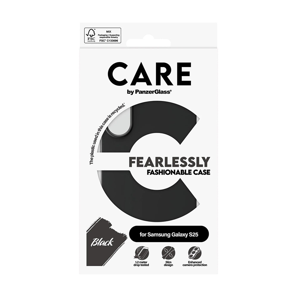 Hoes voor Samsung Galaxy S25 S931, PanzerGlass, Care Fashionable, Zwart