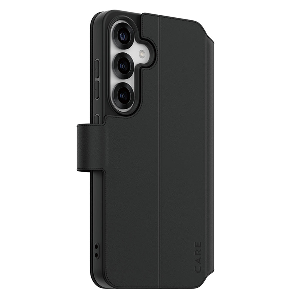 Hoes voor Samsung Galaxy S25 S931, PanzerGlass, Care Feature Kickstand Wallet, Zwart