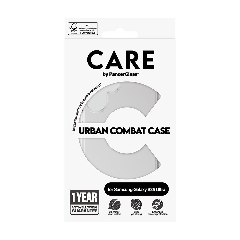 Hoes voor Samsung Galaxy S25 S931, PanzerGlass, Care Urban Combat, Transparant