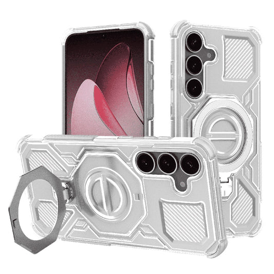 Hoes voor Samsung Galaxy S25 S931, Techsuit, Carbon Shield Pro, Wit