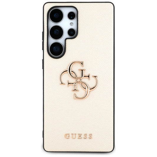 Hoes voor Samsung Galaxy S25 Ultra S938, Guess, 4G Grained Big and Classic Logo, Beige