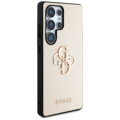 Hoes voor Samsung Galaxy S25 Ultra S938, Guess, 4G Grained Big and Classic Logo, Beige