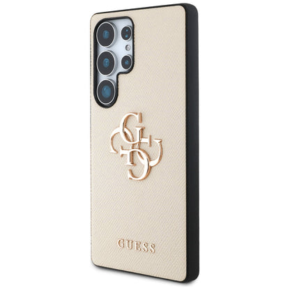 Hoes voor Samsung Galaxy S25 Ultra S938, Guess, 4G Grained Big and Classic Logo, Beige