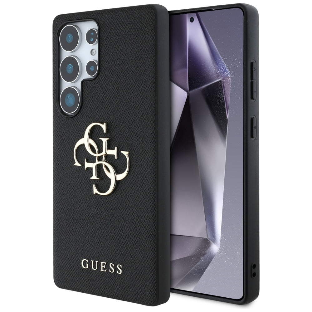 Hoes voor Samsung Galaxy S25 Ultra S938, Guess, 4G Grained Big and Classic Logo, Zwart