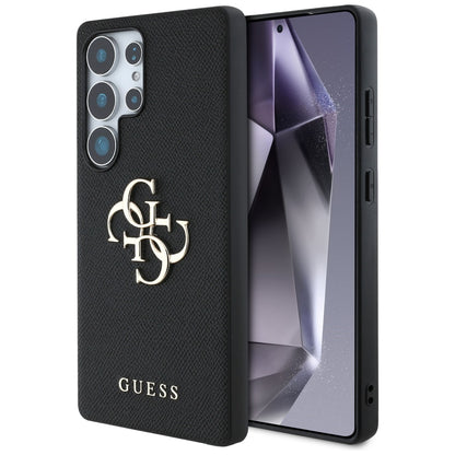 Hoes voor Samsung Galaxy S25 Ultra S938, Guess, 4G Grained Big and Classic Logo, Zwart