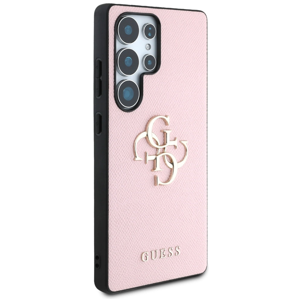 Hoes voor Samsung Galaxy S25 Ultra S938, Guess, 4G Grained Big and Classic Logo, Roze