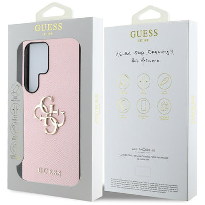Hoes voor Samsung Galaxy S25 Ultra S938, Guess, 4G Grained Big and Classic Logo, Roze