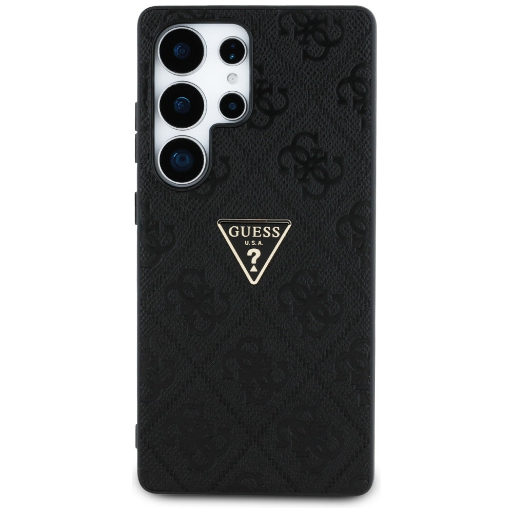 Hoes voor Samsung Galaxy S25 Ultra S938, Guess, Grained Hot Stamp 4G Triangle, Zwart