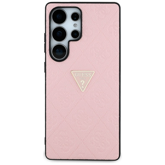 Hoes voor Samsung Galaxy S25 Ultra S938, Guess, Grained Hot Stamp 4G Triangle, Roze