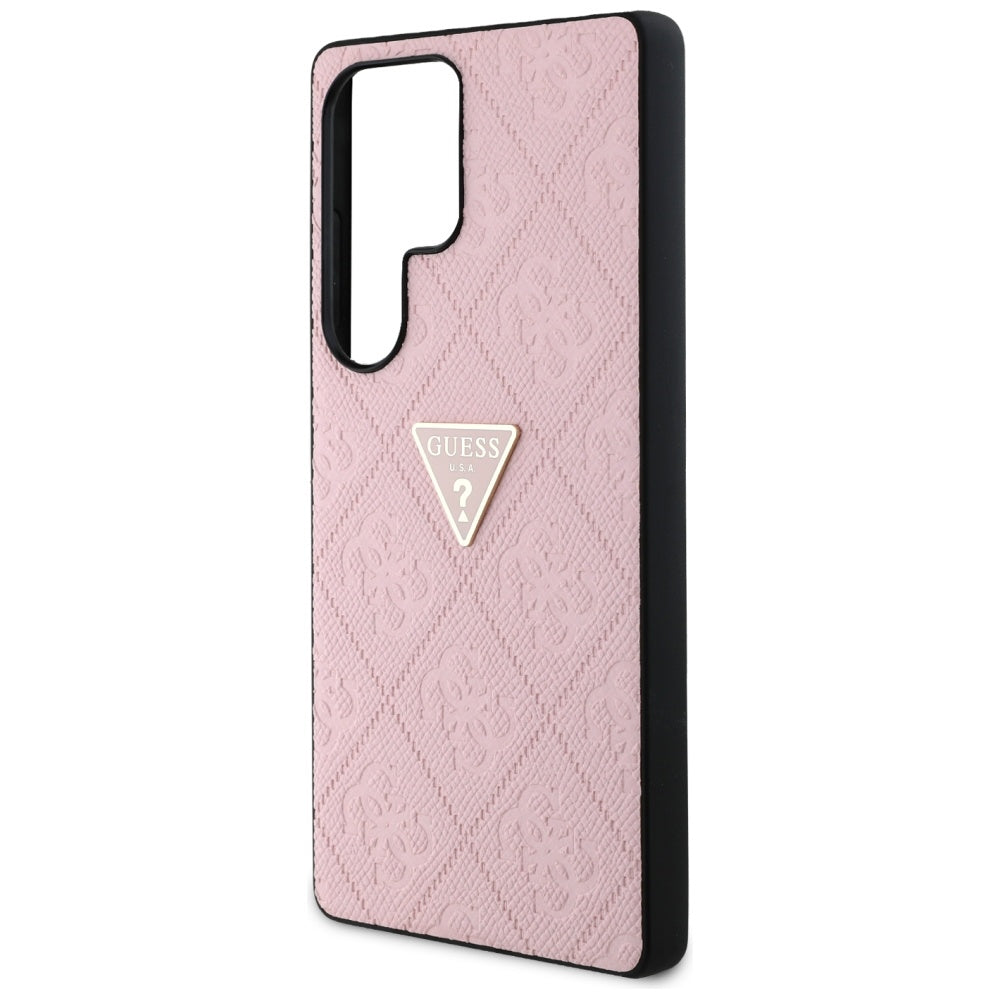 Hoes voor Samsung Galaxy S25 Ultra S938, Guess, Grained Hot Stamp 4G Triangle, Roze