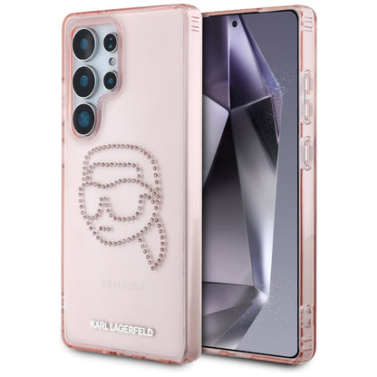 Hoes voor Samsung Galaxy S25 Ultra S938, Karl Lagerfeld, IML Luxury Karl's Head, Roze