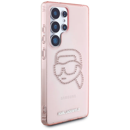 Hoes voor Samsung Galaxy S25 Ultra S938, Karl Lagerfeld, IML Luxury Karl's Head, Roze