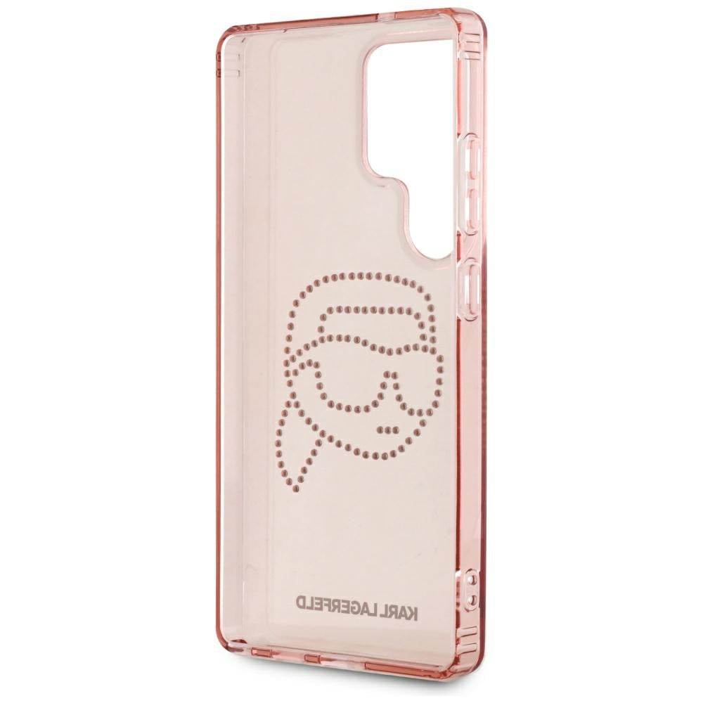 Hoes voor Samsung Galaxy S25 Ultra S938, Karl Lagerfeld, IML Luxury Karl's Head, Roze