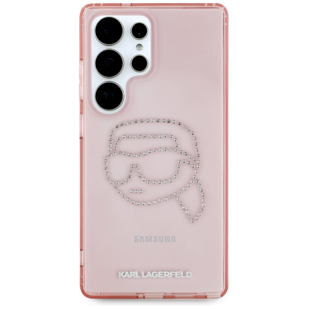 Hoes voor Samsung Galaxy S25 Ultra S938, Karl Lagerfeld, IML Luxury Karl's Head, Roze