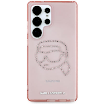 Hoes voor Samsung Galaxy S25 Ultra S938, Karl Lagerfeld, IML Luxury Karl's Head, Roze