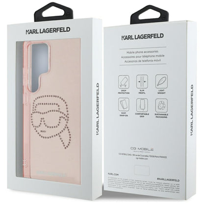 Hoes voor Samsung Galaxy S25 Ultra S938, Karl Lagerfeld, IML Luxury Karl's Head, Roze