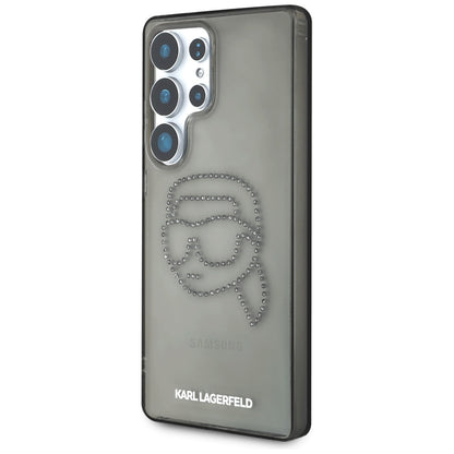 Hoes voor Samsung Galaxy S25 Ultra S938, Karl Lagerfeld, IML Rhinestones Karl's Head, Zwart