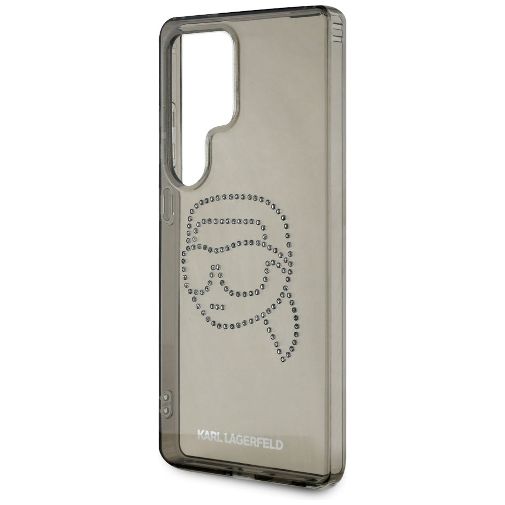 Hoes voor Samsung Galaxy S25 Ultra S938, Karl Lagerfeld, IML Rhinestones Karl's Head, Zwart