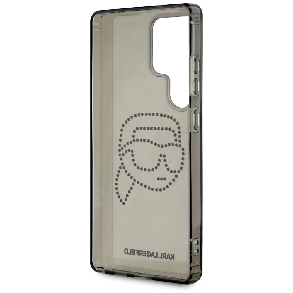 Hoes voor Samsung Galaxy S25 Ultra S938, Karl Lagerfeld, IML Rhinestones Karl's Head, Zwart