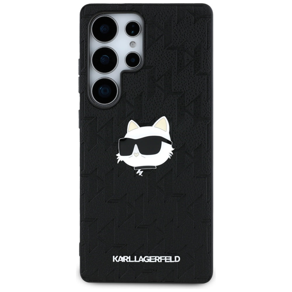Hoes voor Samsung Galaxy S25 Ultra S938, Karl Lagerfeld, Monogram Choupette's Head, Zwart