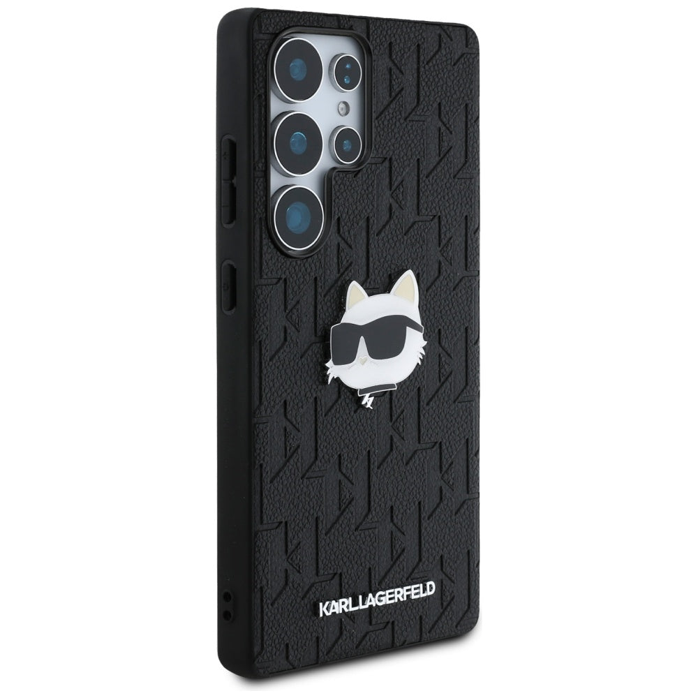 Hoes voor Samsung Galaxy S25 Ultra S938, Karl Lagerfeld, Monogram Choupette's Head, Zwart