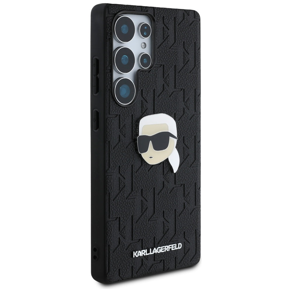 Hoes voor Samsung Galaxy S25 Ultra S938, Karl Lagerfeld, Monogram Karl's Head, Zwart