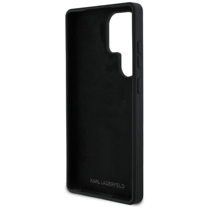 Hoes voor Samsung Galaxy S25 Ultra S938, Karl Lagerfeld, Siliconen Teken Metalen Logo, Zwart